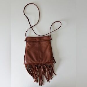 HOBO Brown Leather Fringe Crossbody